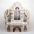 Baroque-inspired 3d Cg Pipe Organ On White Background Royalty Free Stock Photo