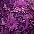 Baroque-inspired 3d Flowers On Purple Fabric Royalty Free Stock Photo