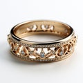 Baroque-inspired Gold Wedding Ring With Diamonds