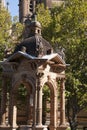 1884 baroque-inspired Victorian Gothic water fountain now a traffic roundabout