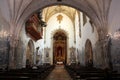 Baroque interior the church of the Monastery of Santa Cruz, decorated with azulejo panels, Coimbra, Portugal Royalty Free Stock Photo