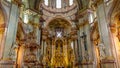 Baroque interior of Saint Nicholas church in the center of Prague Royalty Free Stock Photo