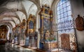 Baroque interior with stained glass, Peterskirche in Munich