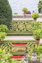 Baroque Italian garden on Lake Maggiore. Scenic landscape view Royalty Free Stock Photo