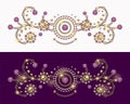 Baroque jewelry border motif with swirls