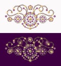 Baroque jewelry motif with swirls