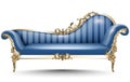 Baroque luxury bench. Rich Imperial style Furniture. Vector realistic 3D designs