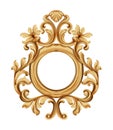 Baroque luxury golden frame Vector. Elegant mirror decor. Victorian ornaments rich framed Royalty Free Stock Photo