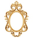 Baroque luxury golden frame Vector. Elegant mirror decor. Victorian ornaments rich framed Royalty Free Stock Photo