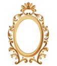 Baroque luxury golden frame Vector. Elegant mirror decor. Victorian ornaments rich framed trendy designs Royalty Free Stock Photo