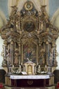 Baroque main altar in the Armenian Catholic Church in Gyergyoszentmiklos Royalty Free Stock Photo