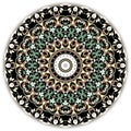 Baroque mandala pattern. Vector ornamental colorful background. Beautiful vintage floral round ornaments with circles, flowers, Royalty Free Stock Photo