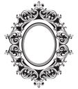 Baroque mirror frame line art. Vector French Luxury rich intricate ornaments. Victorian Royal Style decors Royalty Free Stock Photo