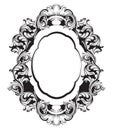 Baroque mirror frame line art. Vector French Luxury rich intricate ornaments. Victorian Royal Style decors