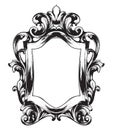 Baroque Mirror frame. Vector French Luxury rich intricate ornaments. Victorian Royal Style decors Royalty Free Stock Photo