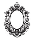 Baroque Mirror frame. Vector French Luxury rich intricate ornaments. Victorian Royal Style decors Royalty Free Stock Photo