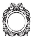 Baroque Mirror frame. Vector French Luxury rich intricate ornaments. Victorian Royal Style decors Royalty Free Stock Photo