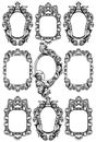 Baroque mirror frame. Vector Imperial decor design elements. Rich encarved ornaments line arts