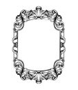 Baroque mirror frame. Vector Imperial decor design elements. Rich encarved ornaments line arts Royalty Free Stock Photo