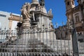 baroque monument (immaculate column) at st dominic square in palermo in sicily (italy)