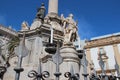 baroque monument and palace (?) at st dominic square in palermo in sicily in italy