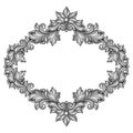 Baroque ornamental antique silver frame on white Royalty Free Stock Photo