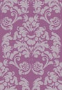 Baroque ornamented background Vector. Victorian Royal texture. Flower decorative design.Round frame. Purple colors decors