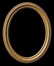 Baroque oval golden frame. Picture frame isolated on black background Royalty Free Stock Photo