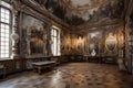 baroque palace, with detailed paintings and sculptures throughout the rooms