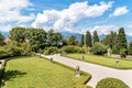 Baroque park garden of island Bella - isola Bella of Lake Maggiore in Italy