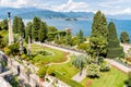 Baroque park garden of island Bella - isola Bella of Lake Maggiore in Italy Royalty Free Stock Photo