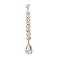 Baroque pearl jewelry suspension isolated on white background. Watercolor hand drawn style illustration. Art for design