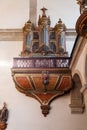 Baroque pipe-organ in the Sao Bento monastery. Royalty Free Stock Photo