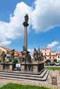 Baroque plague column, Ales square, town Pisek, Czech republic