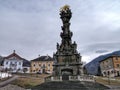 Baroque Plague Column. Holy Trinity Column built on the plague epidemic. It was built in 1765-72. In Kremnica.