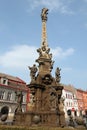 Baroque plague column in Jaromer, Czech Republic. Royalty Free Stock Photo