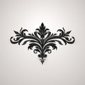 Baroque Realism: Ornate Black Design Element For Minimalistic Composition