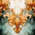 Baroque Realism: Textured Ornate Background With Floral Shapes