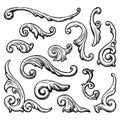 Baroque and renaissance decorative design elements