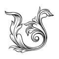 Baroque Scroll as Element of Ornament and Graphic Design with Spiral and Circular Motif Vector Illustration
