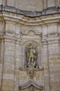 A baroque sculpture on the facade one of the churches in the historial center of Matera town, Basilicata, Italy. UNESCO World Heri