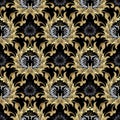 Baroque seamless pattern. Gold Baroque wallpaper. Floral vector Royalty Free Stock Photo