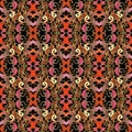 Baroque seamless pattern. Vector floral black background with re Royalty Free Stock Photo