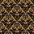 Baroque seamless pattern. Vector ornamental damask background. A Royalty Free Stock Photo