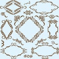 Baroque set of art elements Royalty Free Stock Photo