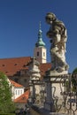 Baroque staues and famous Church in Prague