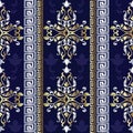 Baroque striped seamless pattern. Greek ornaments.