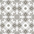 Baroque style black and white vector seamless pattern. Ornamental floral background. Isolated design on white. Vintage Royalty Free Stock Photo