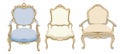 Baroque style chairs with elegant decor Royalty Free Stock Photo