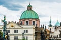 Baroque style Church of St Francis Seraph St. Francis of Assisi Church on the bank of Vltava river, Old town of the Prague Royalty Free Stock Photo